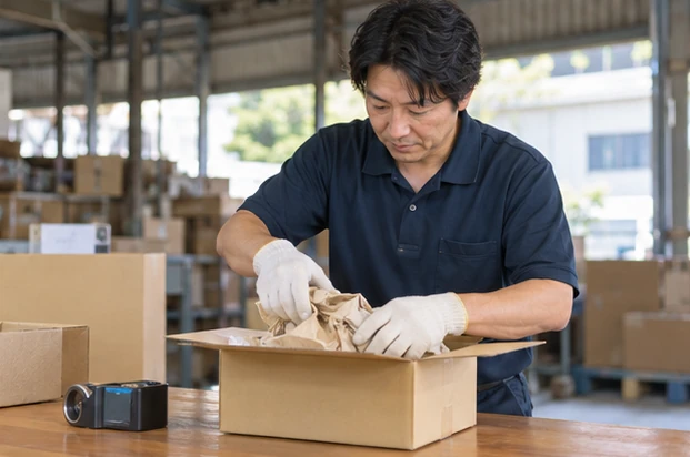 品物を保護して箱に収める
